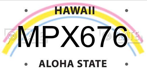 MPX676 Hawaii License Plate