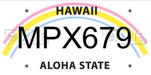 MPX679 Hawaii License Plate