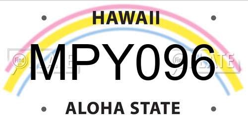 MPY096 Hawaii License Plate