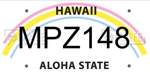 MPZ148 Hawaii License Plate