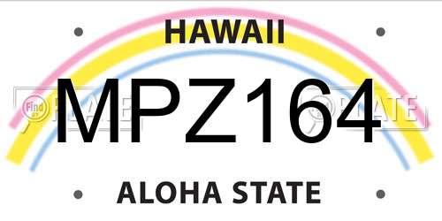 MPZ164 Hawaii License Plate