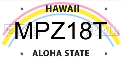 MPZ18T Hawaii License Plate