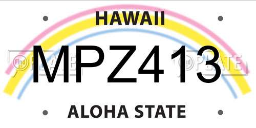 MPZ413 Hawaii License Plate