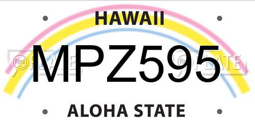 MPZ595 Hawaii License Plate