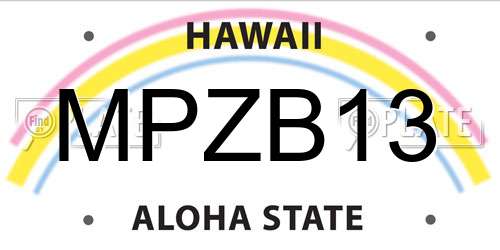 MPZB13 Hawaii License Plate