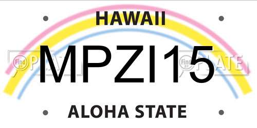 MPZI15 Hawaii License Plate
