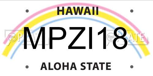 MPZI18 Hawaii License Plate