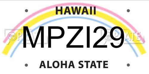MPZI29 Hawaii License Plate