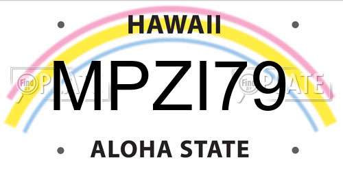 MPZI79 Hawaii License Plate