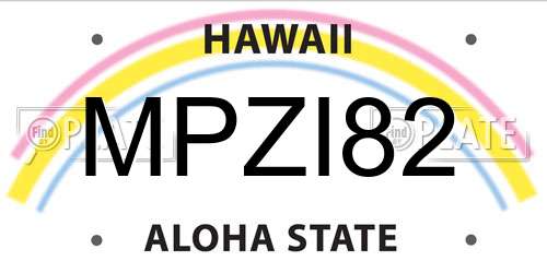 MPZI82 Hawaii License Plate