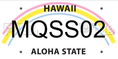 MQSS02 Hawaii License Plate