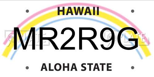 MR2R9G Hawaii License Plate