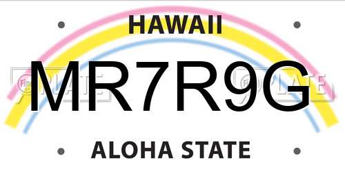 MR7R9G Hawaii License Plate