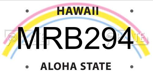 MRB294 Hawaii License Plate
