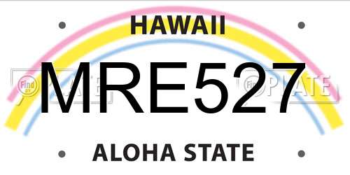 MRE527 Hawaii License Plate