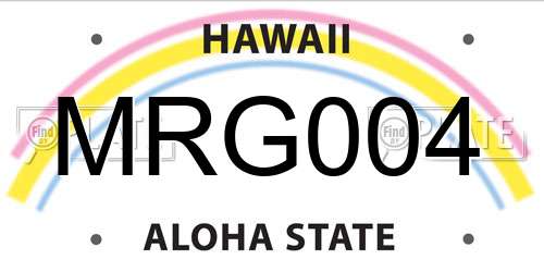 MRG004 Hawaii License Plate