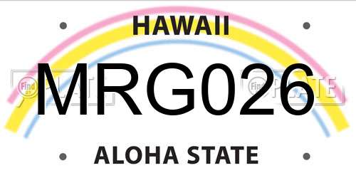 MRG026 Hawaii License Plate