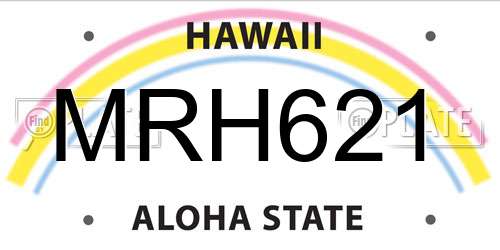MRH621 Hawaii License Plate