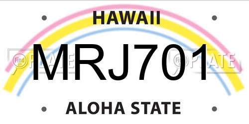 MRJ701 Hawaii License Plate