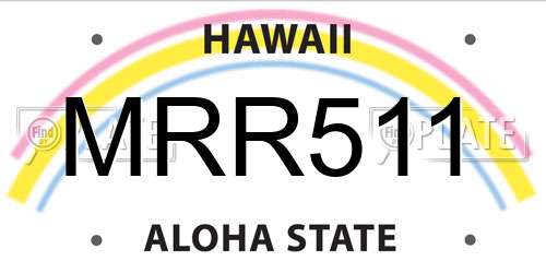 MRR511 Hawaii License Plate