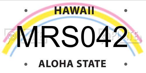 MRS042 Hawaii License Plate