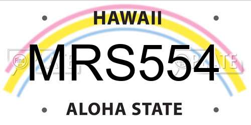MRS554 Hawaii License Plate