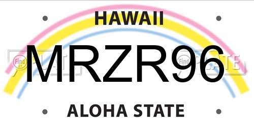 MRZR96 Hawaii License Plate