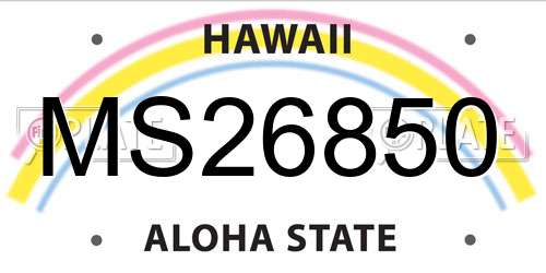 MS26850 Hawaii License Plate