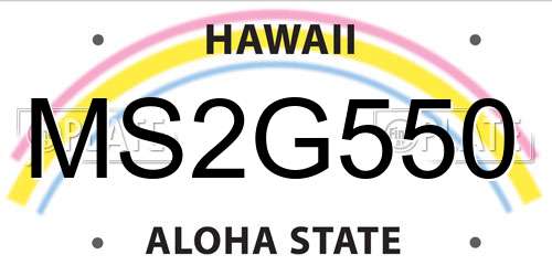 MS2G550 Hawaii License Plate