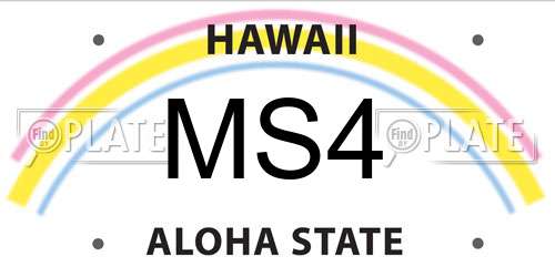 MS4 Hawaii License Plate