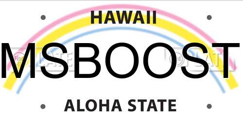 MSBOOST Hawaii License Plate