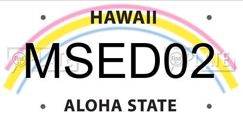 MSED02 Hawaii License Plate