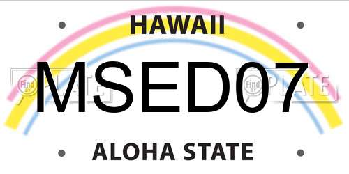 MSED07 Hawaii License Plate