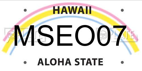 MSEO07 Hawaii License Plate