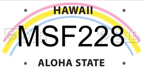MSF228 Hawaii License Plate