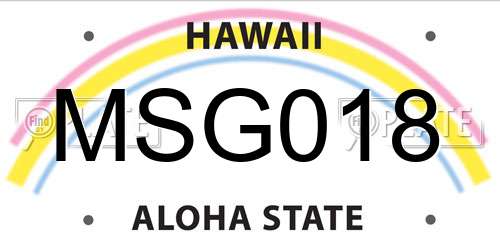 MSG018 Hawaii License Plate