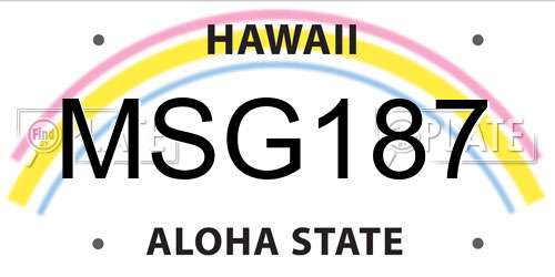 MSG187 Hawaii License Plate
