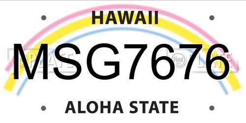 MSG7676 Hawaii License Plate