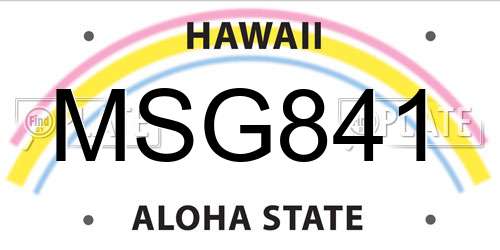 MSG841 Hawaii License Plate