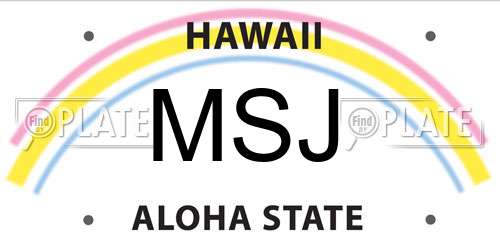 MSJ Hawaii License Plate