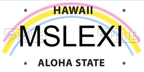 MSLEXI Hawaii License Plate