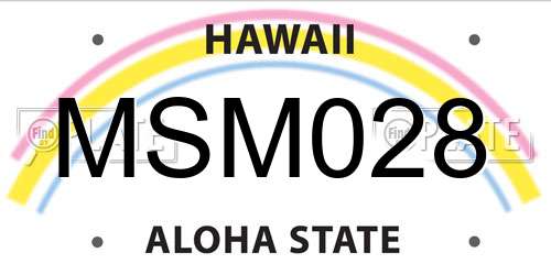 MSM028 Hawaii License Plate