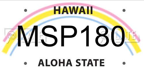 MSP180 Hawaii License Plate