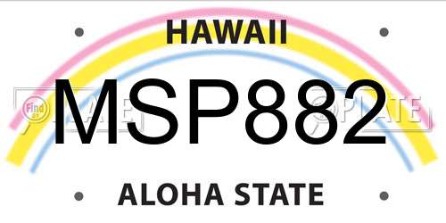 MSP882 Hawaii License Plate