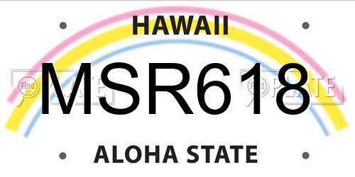 MSR618 Hawaii License Plate