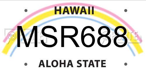 MSR688 Hawaii License Plate