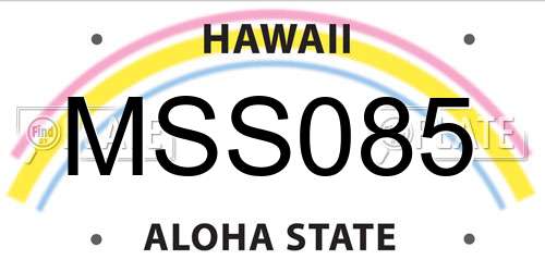 MSS085 Hawaii License Plate