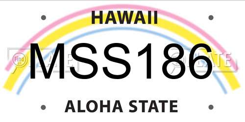 MSS186 Hawaii License Plate