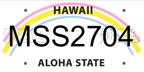 MSS2704 Hawaii License Plate