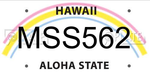 MSS562 Hawaii License Plate